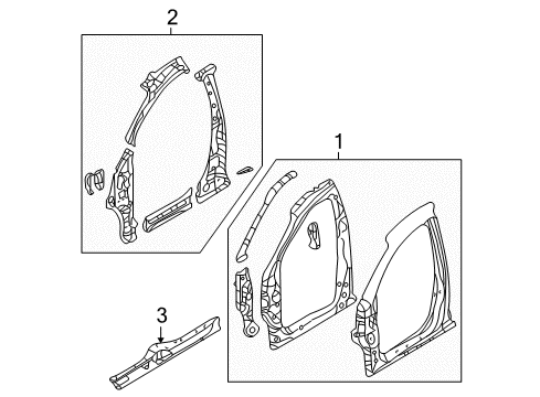 2007 Kia Sedona Aperture Panel, Rocker Panel Assembly-Side SILL Diagram for 653024D110