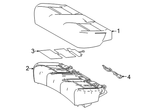 2022 Lexus NX350 Rear Seat Components PAD, RR SEAT CUSHION Diagram for 71611-78010