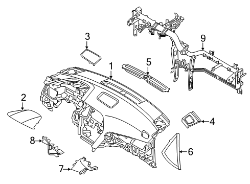 2016 Hyundai Sonata Cluster & Switches, Instrument Panel Grille Assembly-Ctr Speaker Diagram for 84715-C1100-TRY