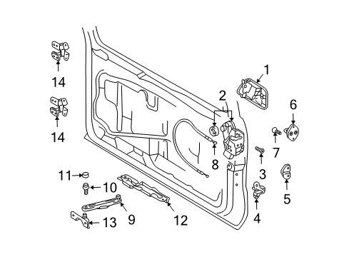 2005 Lexus GX470 Lift Gate - Lock & Hardware Cap, Cover Top Set Bolt, B Diagram for 65896-60020