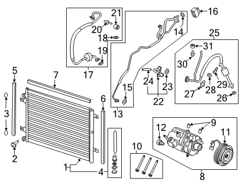 2019 Ford F-250 Super Duty A/C Condenser, Compressor & Lines Upper Seal Diagram for HC3Z-19E572-C