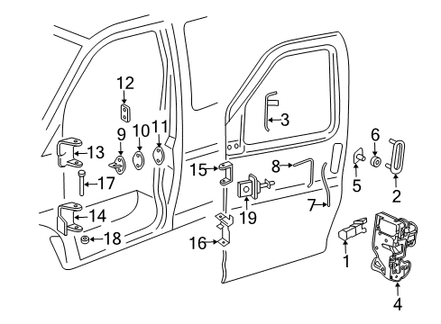 2021 GMC Savana 2500 Lock & Hardware Hinge Pin Diagram for 84896843