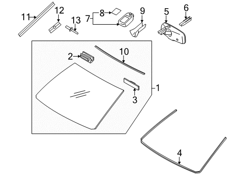 2012 Lexus GX460 Wiper & Washer Components Mirror Assembly, Inner Rear Diagram for 87810-0WB50