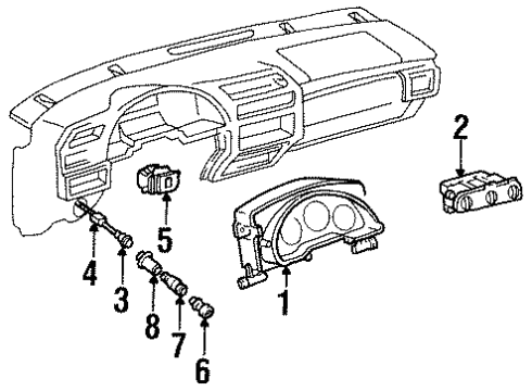 1999 Chevrolet Lumina Trunk Heater & Air Conditioner Control Assembly Diagram for 16199501