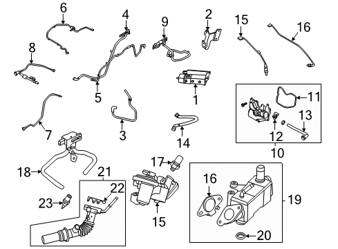 2021 Ford Escape Emission Components Oil/Air Separator Diagram for HX7Z-6A785-C