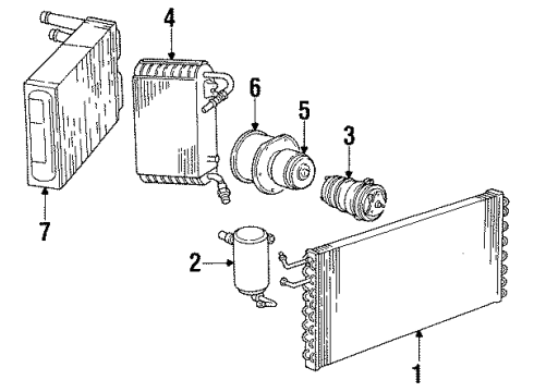 1987 GMC V1500 Suburban Air Conditioner & Heater Components Hose Asm-A/C Compressor Diagram for 15568992