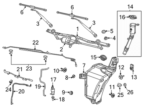 2022 Jeep Wrangler Wiper & Washer Components WINDSHIELD WASHER Diagram for 68520179AA