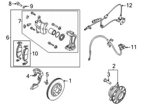 2021 Hyundai Sonata Anti-Lock Brakes Brake Assembly-FR, LH Diagram for 58110-L1000