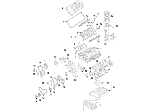 2016 Hyundai Genesis Engine Parts, Mounts, Cylinder Head & Valves, Camshaft & Timing, Oil Pan, Oil Pump, Crankshaft & Bearings, Pistons, Rings & Bearings, Variable Valve Timing Chain-Timing Diagram for 24312-3F500