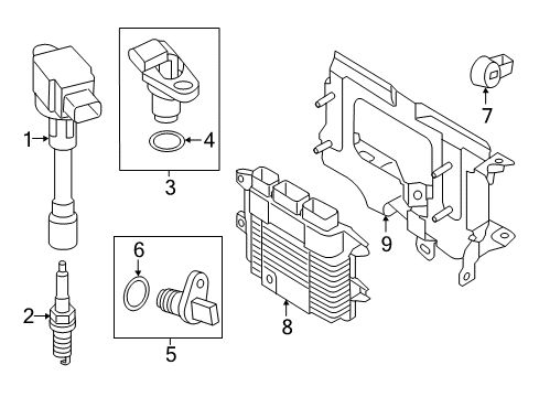 2018 Nissan Sentra Ignition System Bracket-Control Unit Diagram for 23714-3DA0A