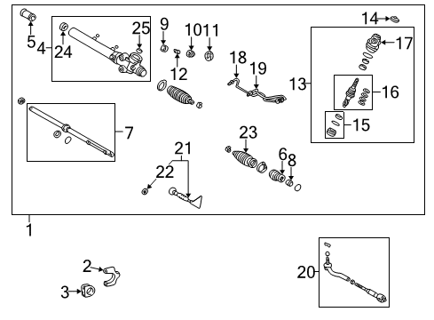 2001 Lexus GS300 Steering Column & Wheel, Steering Gear & Linkage Tube, Steering Left Turn Pressure Diagram for 44419-30100