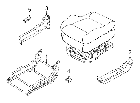 2006 Hyundai Tiburon Tracks & Components Cover -Recliner Inner RH Diagram for 88289-2C000-LK