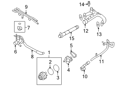2009 Nissan GT-R Water Pump Outlet-Water Diagram for 11060-JF00B