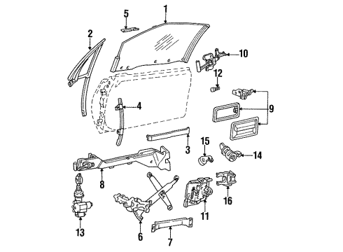 1989 Buick Reatta Door & Components Switch Asm Diagram for 1648389