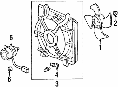 2000 Honda Prelude Cooling System, Radiator, Water Pump, Cooling Fan Shroud (Toyo) Diagram for 19015-P0A-004