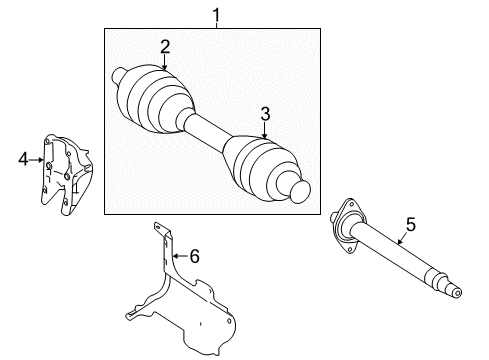 2019 Infiniti QX30 Drive Axles - Front Bracket-Bearing Support, Front Drive Shaft Diagram for 39780-5DC0A