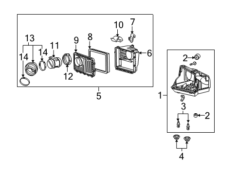 2006 Buick LaCrosse Air Intake Cover Asm-Air Cleaner Housing Diagram for 15823965