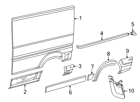 2018 Ram ProMaster 2500 Side Panel & Components, Exterior Trim Panel-Body Side Aperture Diagram for 68134214AA