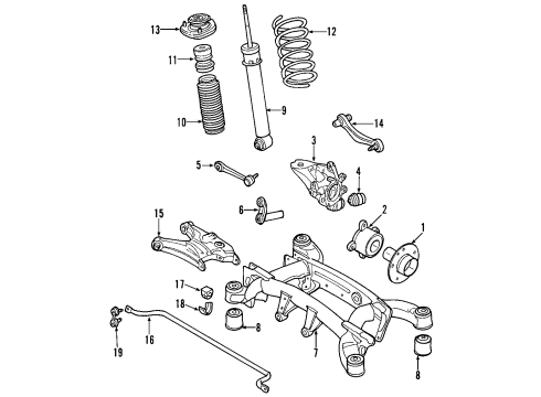 2012 BMW X5 Rear Suspension, Lower Control Arm, Upper Control Arm, Ride Control, Stabilizer Bar, Suspension Components Rear Right Shock Absorber Diagram for 37126794542