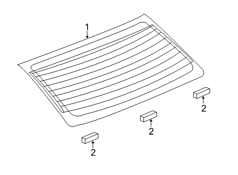 2012 Chrysler 200 Back Glass BACKLITE Diagram for 5074503AF