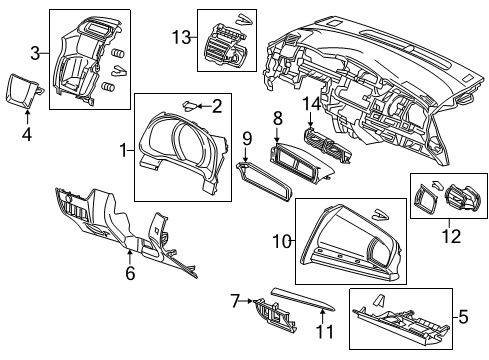 2019 Honda Fit Cluster & Switches, Instrument Panel Lid, Cup Holder *NH900L* (NEUTRAL BLACK) Diagram for 77214-T5R-A01ZA