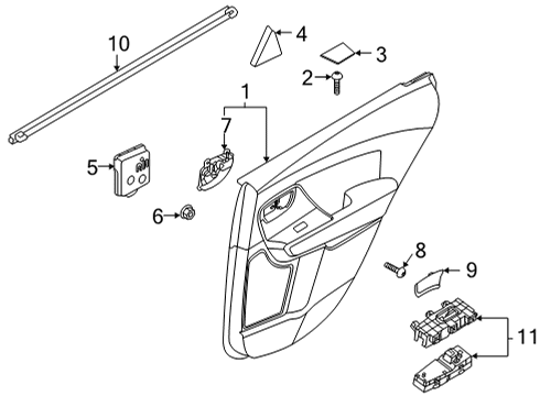 2019 Kia Niro EV Rear Door Cap-Rear Door Pull Handle, R Diagram for 83724G5000WK