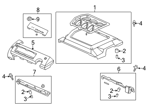 1999 Acura TL Engine Appearance Cover Plate, Design Diagram for 17125-P8E-A00