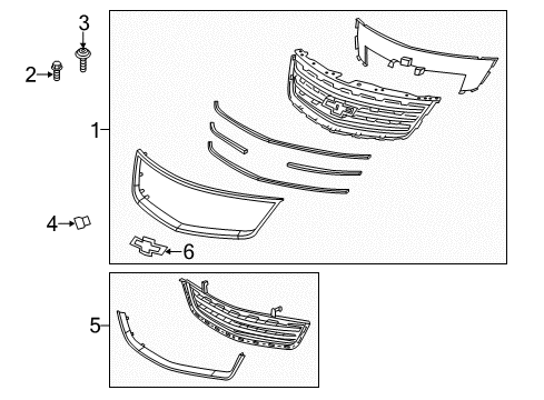 2015 Chevrolet Traverse Grille & Components Lower Grille Diagram for 20983791