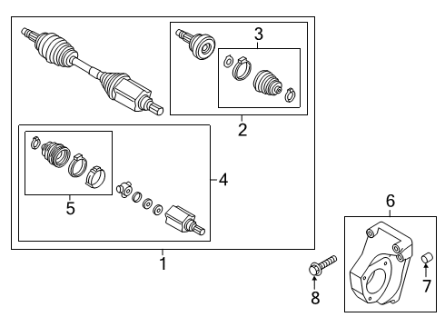 2019 Jeep Renegade Drive Axles - Front DOWEL Pin Diagram for 68439094AA