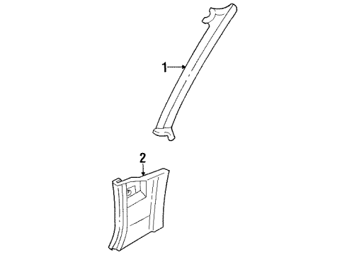 1989 Nissan Sentra Interior Trim - Pillars, Rocker & Floor GARNISH Pillar LH Diagram for 76912-57A03