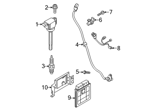 2020 Hyundai Sonata Ignition Lock BRKT-PCU Diagram for 39190-2SDN0