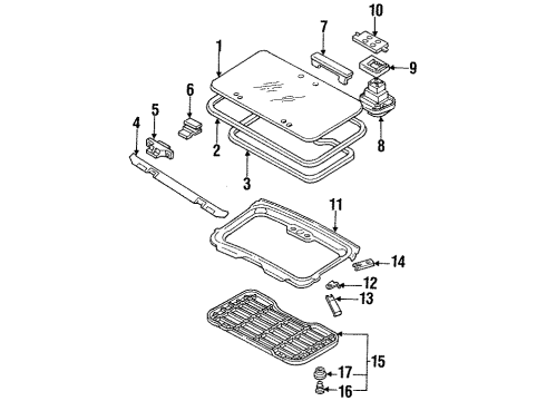 1991 Isuzu Amigo Sunroof Weatherstrip, Sunroof (Inner) Diagram for 8-94418-290-0