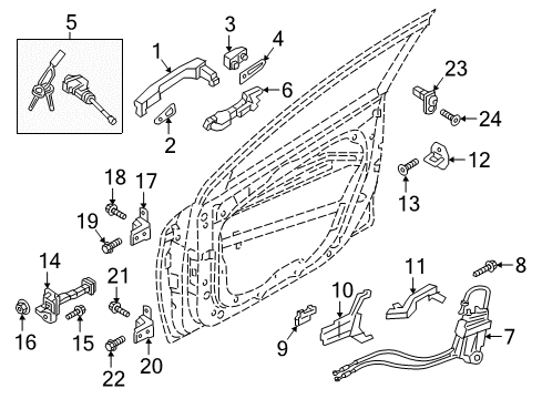2020 Hyundai Elantra Front Door Base Assembly-Front Door Outside Handle LH Diagram for 82655-F2000