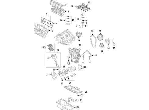 2017 Dodge Charger Engine Parts, Mounts, Cylinder Head & Valves, Camshaft & Timing, Oil Pan, Oil Pump, Crankshaft & Bearings, Pistons, Rings & Bearings, Variable Valve Timing Bearing-Crankshaft Diagram for 68262622AA