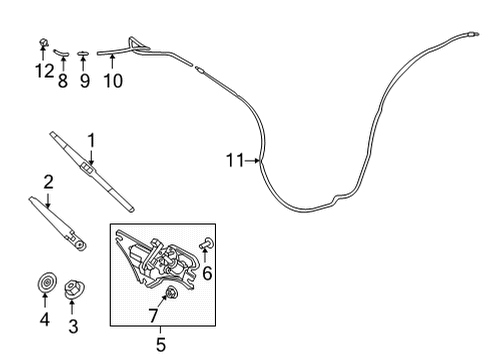 2022 Hyundai Tucson Wiper & Washer Components ARM ASSY-RR WIPER Diagram for 98820-N9000