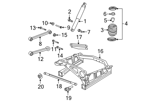 2007 Jeep Grand Cherokee Rear Suspension, Lower Control Arm, Upper Control Arm, Stabilizer Bar, Suspension Components Rear Lower Control Arm Diagram for 5290957AA