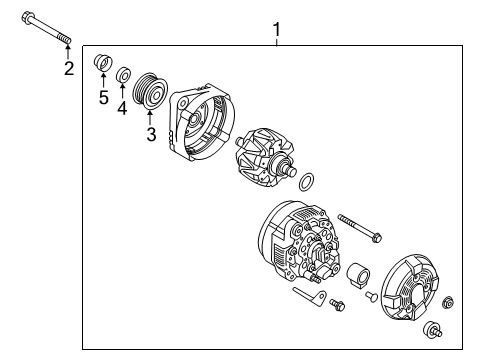 2019 Hyundai Santa Fe Alternator Nut Diagram for 373112G050