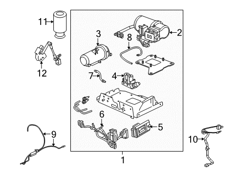 2006 Hummer H2 Auto Leveling Components Valve Asm, Auto Level Control Solenoid<See Guide/Contact Bfo> Diagram for 19333035