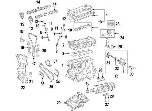 2007 Ford Fusion Engine Parts, Mounts, Cylinder Head & Valves, Camshaft & Timing, Variable Valve Timing, Oil Pan, Oil Pump, Crankshaft & Bearings Oil Pump Gear Diagram for 3L8Z-6652-AA