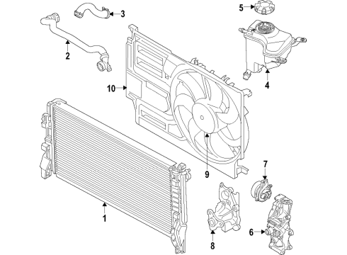 2019 BMW 330i xDrive Radiator & Components, Water Pump, Cooling Fan Fan Housing With Fan Diagram for 17428666817