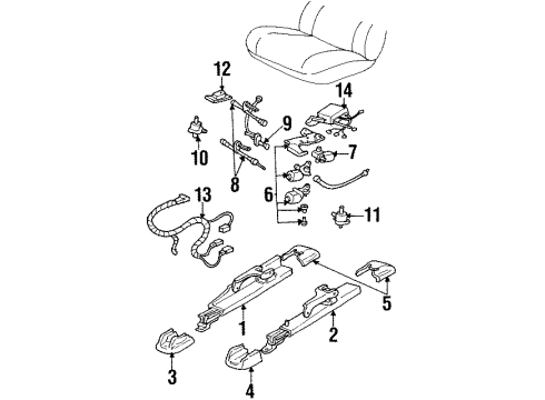 1995 Buick Riviera Power Seats Switch Asm-Seat Adjuster *Black Diagram for 25617924