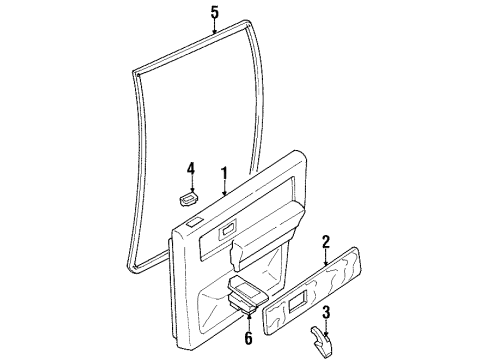 1999 Acura SLX Door & Components Panel, Passenger Side (Wood) Diagram for 8-97135-970-0