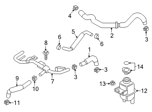 2018 Infiniti Q60 Intercooler Hose-Water Diagram for 21576-5CA5A