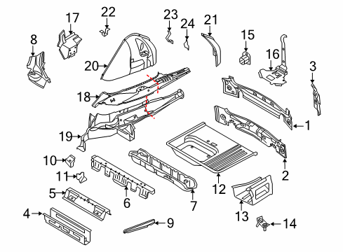 2010 BMW X3 Rear Body Rear Axle Support, Bottom Part Left Diagram for 41003449739