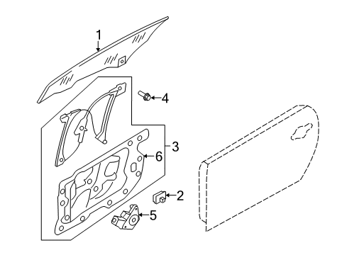 2008 Infiniti G37 Front Door Bolt Hex Diagram for 14069-CA01A