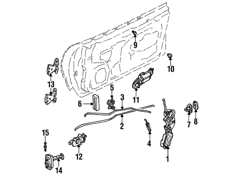 1993 Dodge Stealth Hardware Cylinder Lock-Front Door Lock Diagram for MB953217