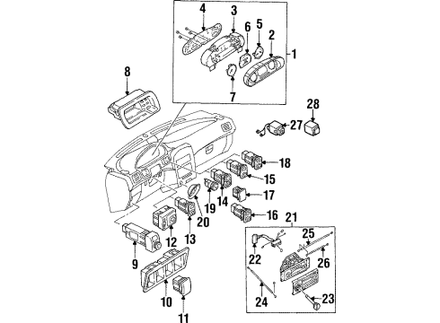 1995 Kia Sportage Instruments & Gauges Window Plate Assembly Diagram for 0K01155446