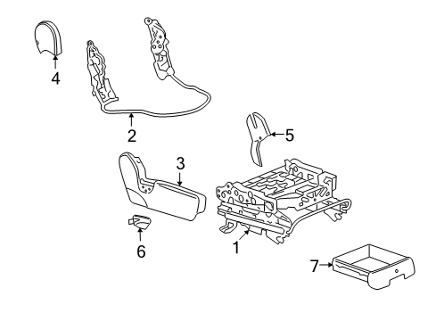 2010 Saturn Vue Tracks & Components Handle, Passenger Seat Reclining Diagram for 96844745