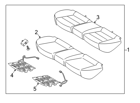 2015 Kia Forte Rear Seat Components Cushion Assembly-Rear Seat Diagram for 89100A7590KKF
