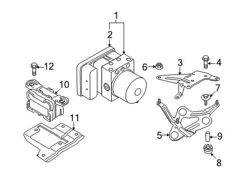 2007 BMW 335i ABS Components Yaw Rate Sensor Diagram for 34526764365